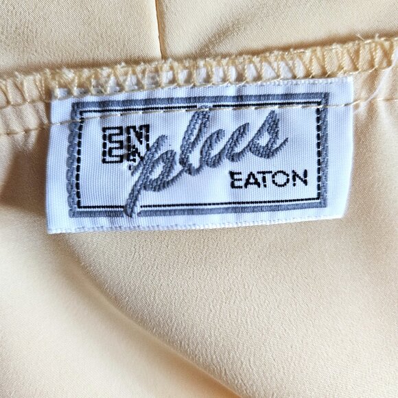 Size XL to 1X Vintage 1990s Eatons Yellow Blouse - Picture 9 of 10